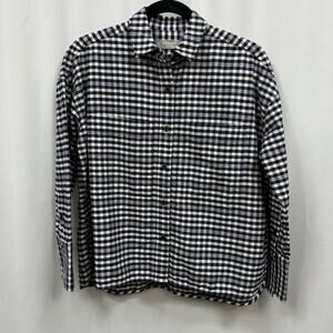 Everlane Organic Cotton Blue White Plaid Button Down Collared Shirt XXS